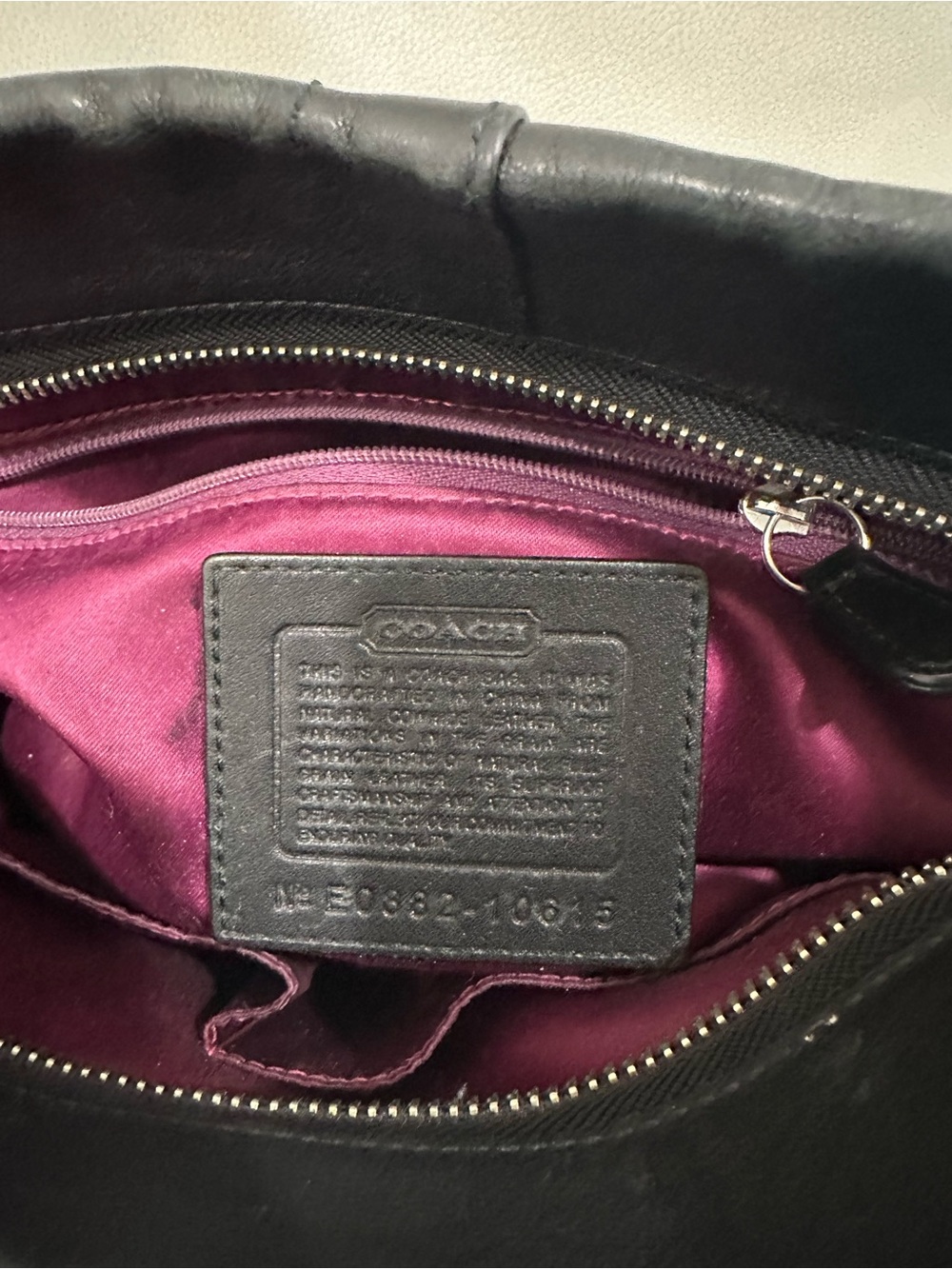 Vintage Coach Carly Black Leather Hobo Shoulder Bag. - Picture 9 of 16